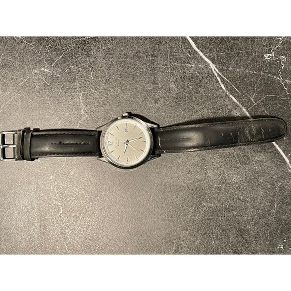 Mens Black Leather Kenneth Cole Watch - New Battery - Picture 3 of 5